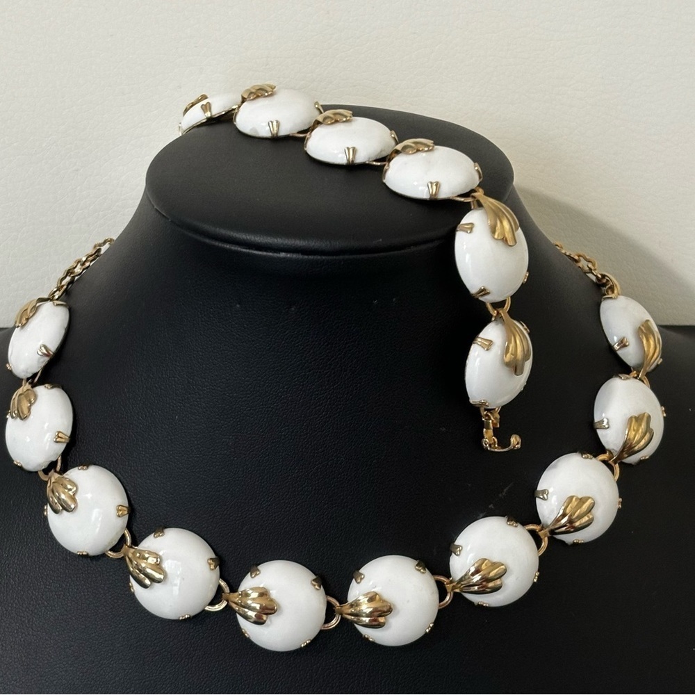 Vintage 2 piece acrylic gold tone set